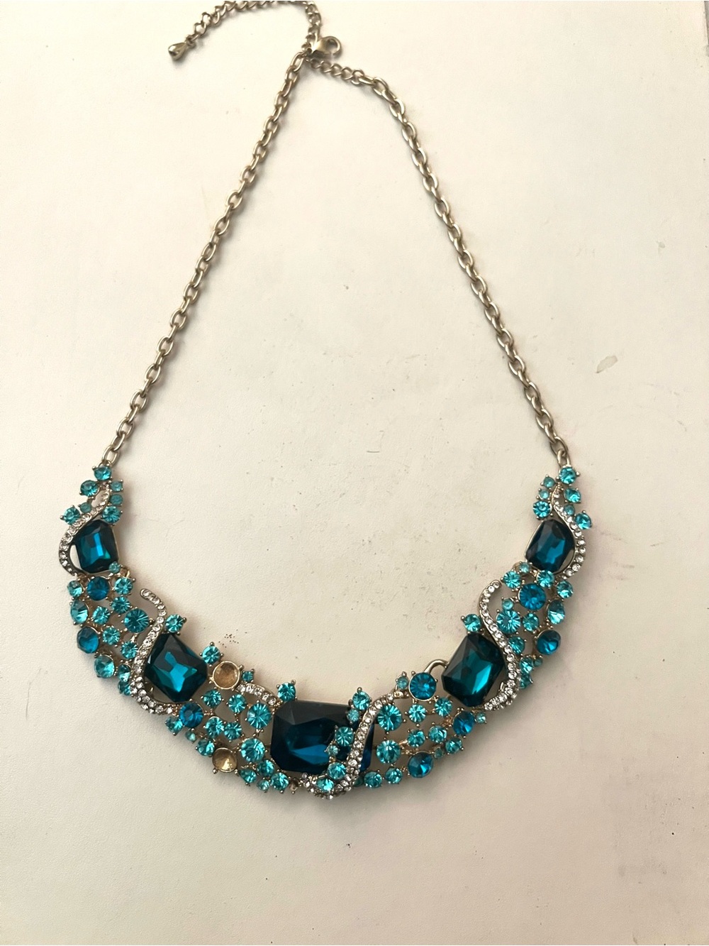 Turquoise Crystal Bib Necklace - Women Jewelry
